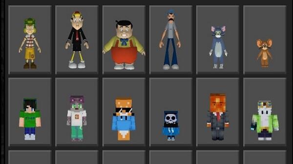 300+ 4D Skin Pack addon mcpe