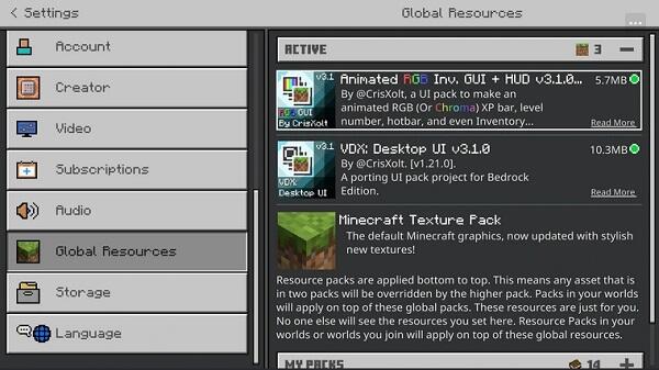 Animated RGB GUI addon mcpe